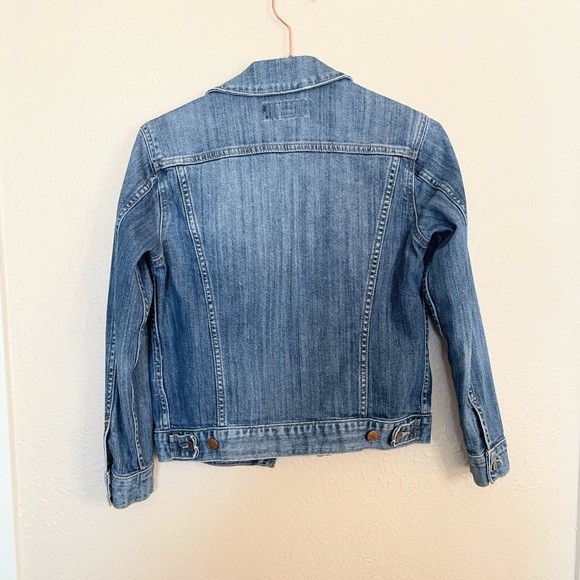 Lucky Brand Tomboy Trucker Jean Jacket XS Blue Denim Distressed Button Up - Picture 8 of 9